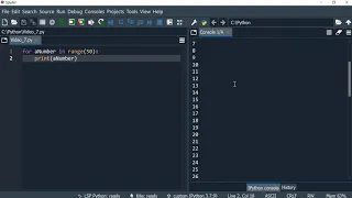 Python 7 For loops to print the numbers from 1 to 50