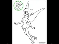 Disneyclips Tinker Bell Flying Smiling Coloring Pages With Green Circle Detailed Simplified Cartoons