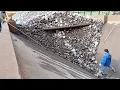Download Lagu Barge Unloading White Limestone, Natural Sound Of Rock Flow - Relaxing Video