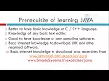 Prerequisite in learning Java