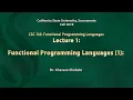 Functional Programming Languages Lecture 1