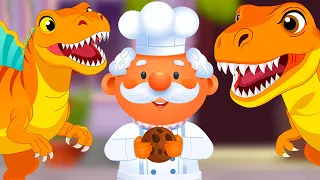 The Muffin Man with T-rex & Spinosaur - Preschool Songs & Nursery Rhymes for Circle Time