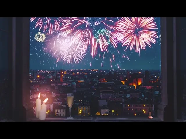 New Year's Eve ✨ Fireworks ⋄ Window View [ASMR] ⋄ Normal Ambience ⋄ Muffled party & Music