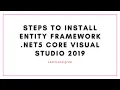 How to Install Entity Framework NET5 Core Visual Studio 2019