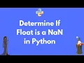 How to check for NaN values in Python