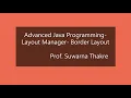 Layout Manager-Border Layout Prof Suwarna Thakre