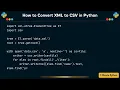 How to Convert XML to CSV in Python