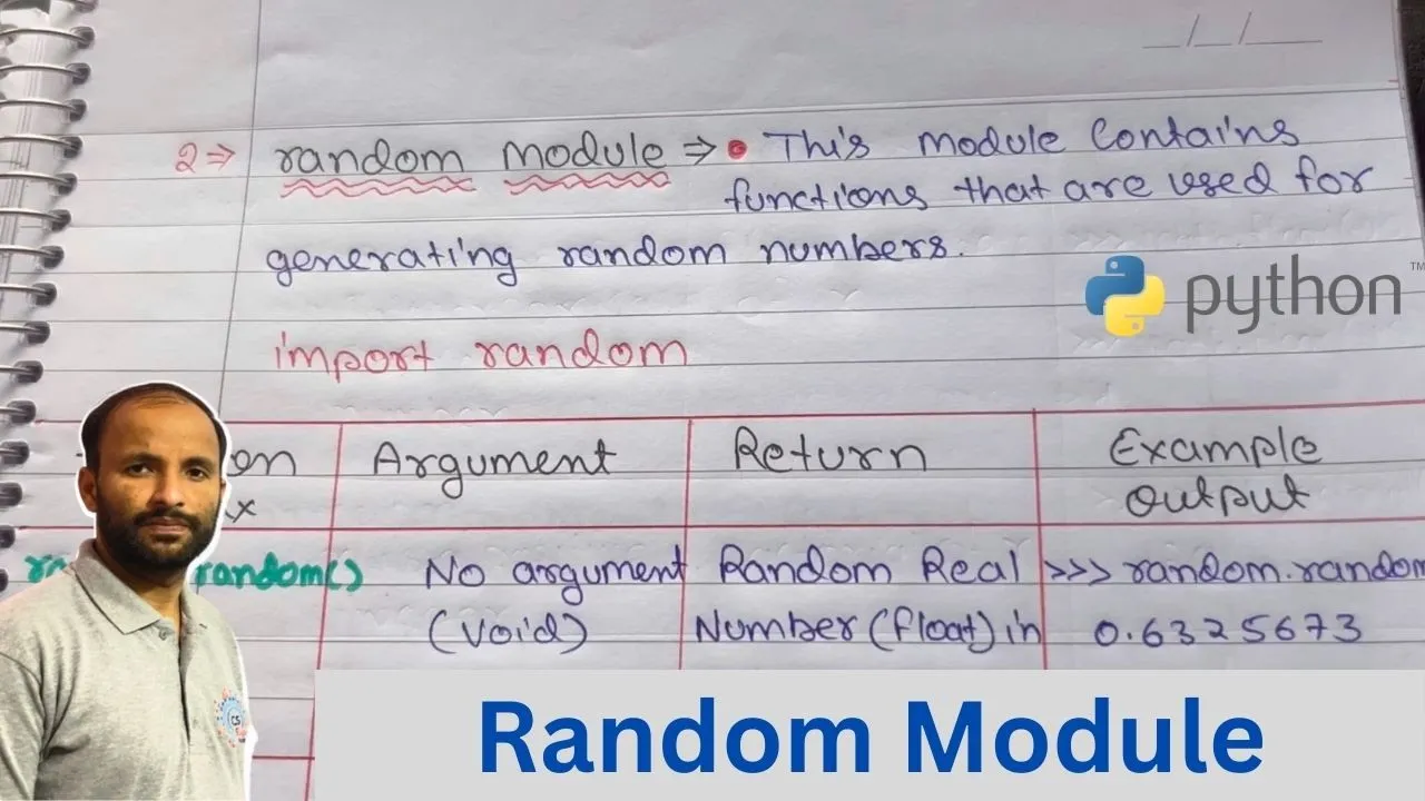 Random module in Python Modules | Types of Modules | Python Programming in Hindi