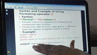 String Formatting Operator Lecture 6