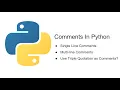 Python Tutorial Comments Single Line And Multi-line Comments Triple Quotation Comments