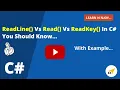 ReadLine Vs Read Vs and ReadKey In C You Should Know Learn N Njoy