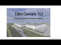 Recording Data Centers 101 Public Education and Input Meeting