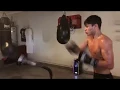 Ryan Garcia 19 year old unbeaten prospect with insane reflexes Spring punch bag