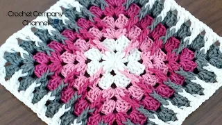 كروشيه مربع الجرانى باستخدام العامود الامامى صحبه الكروشيه Crochet Granny Square  كروشيه مربع الجرانى باستخدام العامود الامامى صحبه الكروشيه Crochet Granny Square