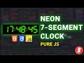 Silent Coding Building a Neon Digital Clock with Pure CSS JS No Fonts