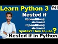 Nested if in Python In Hindi Urdu Python nested if how to use nested if in Python cyber warriors