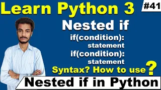 Nested if in Python In Hindi Urdu Python nested if how to use nested if in Python cyber warriors