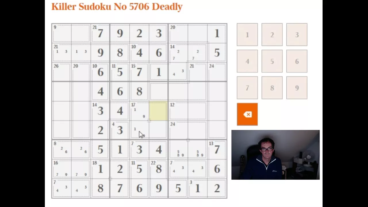 Deadly-rated Killer Sudoku from The Times on 4 Nov 2017