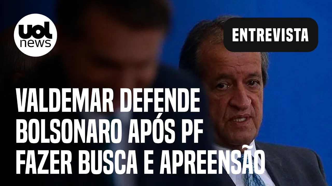Valdemar defende Bolsonaro após PF fazer busca e apreensão e diz: 'Procurava seguir a lei'