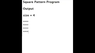 Square Pattern Program in Java Code Available