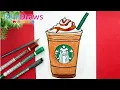 How to draw a STARBUCKS COFFEE - Step by step