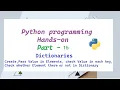 Dictionaries - Part 1