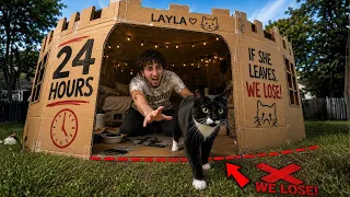 24 Hours in a GIANT Cardboard Box With My Cat