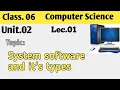 Ch-2 Lec-1 System software Operating system driver etc Computer Science Class 6