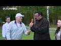 Steven Seagal given carrots watermelon in Belarus