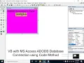 Visual Basic with MS Access ADODB Database Connection Using Code Method in Tamil