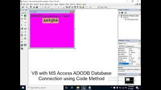 Visual Basic with MS Access ADODB Database Connection Using Code Method in Tamil