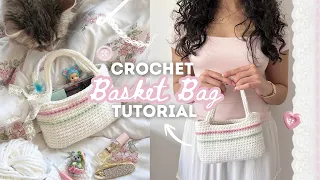 how to crochet a cute & easy basket bag (any size!) | beginner-friendly tutorial + free pattern