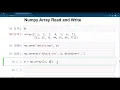 Numpy Tutorial Numpy Array Read and Write