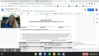 9th Grade Course Selection Sheet Presentation
