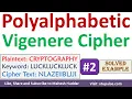 2 Polyalphabetic Cipher Solved Example Vigenere Cipher Encryption Decryption Vidya Mahesh Huddar