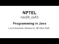 noc24 - cs43 Programming In Java Session 6 Arrays