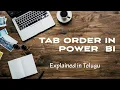 What is TAB Order in Power BI Explained in Telugu Power BI Telugu Tutorials