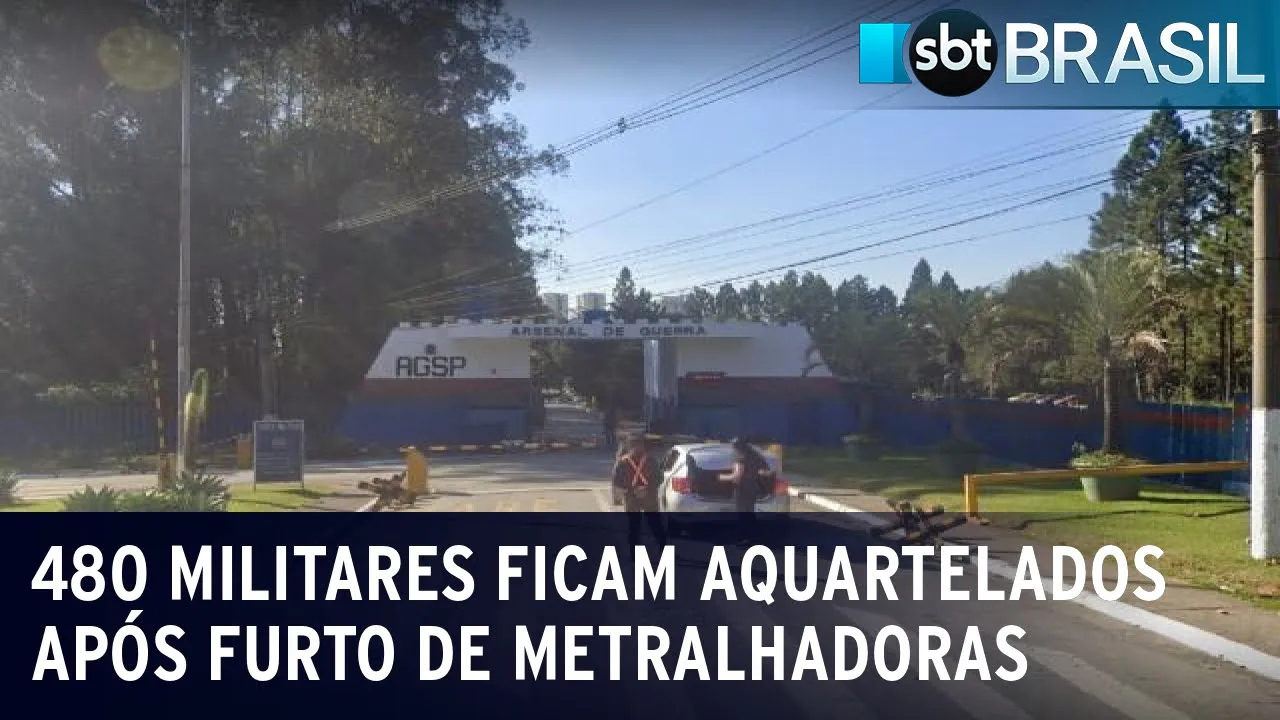 480 militares ficam aquartelados após furto de metralhadoras na Grande SP | SBT Brasil (14/10/23)