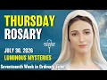 Thursday Rosary Luminous Mysteries of the Rosary July 30 2026 VIRTUAL ROSARY
