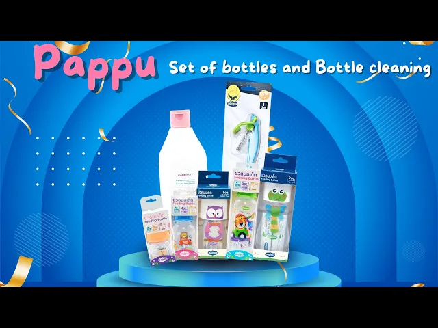 Set of bottles and bottle cleaning , mixed patterns