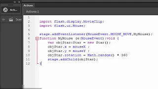 Flash Action Script 3 Object Following Mouse