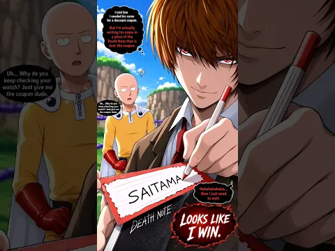 Saitama vs Light Yagami 😱 Death Note Trap! #shorts #anime #saitama