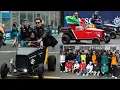 Download Lagu All F1 Drivers racing \u0026 chilling in tiny cars at Drivers Parade together in Brazil 