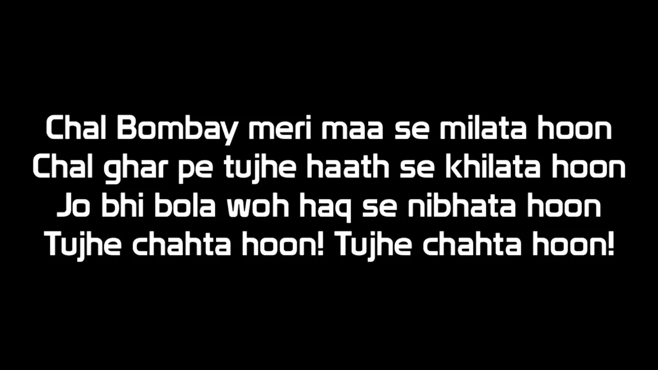 DIVINE- CHAL BOMBAY | OFFICIAL LYRICS VIDEO | KOHINOOR