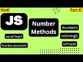 JavaScript Number Methods tutorial in Hindi Number toString parseFloat toFixed and number parseInt