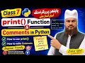Python print Function Comments Single-Line Multi-Line Comments in Python Class 07