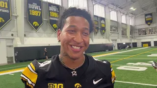 Iowa receiver Tony Diaz says added bulk helps in pass routes blocking