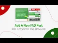 Add New FAQ Post BWL Advanced FAQ Manager WordPress Plugin