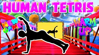 HUMAN TETRIS GAME ONE PLAYER NO ESCAPE One player takes on a wall of impossible shapes