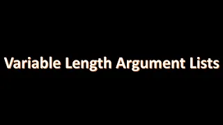 Variable Length Argument Lists in Java